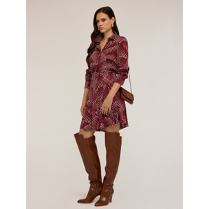 Motivi - Vestido camisero estampado de corazones - Negro