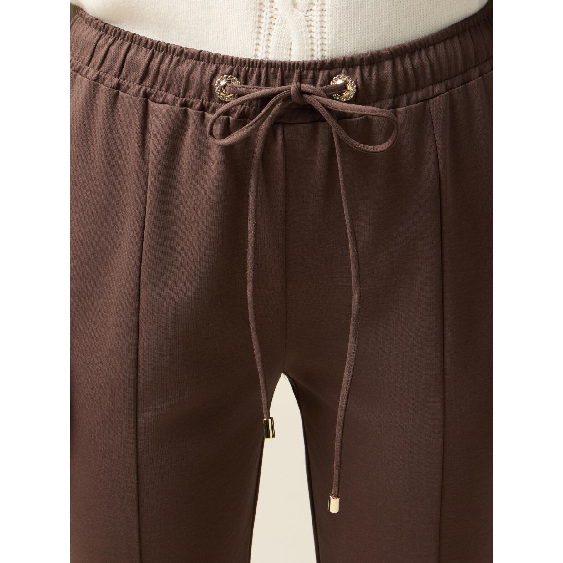Oltre - Pantalones jogger de punto milano - Marrón