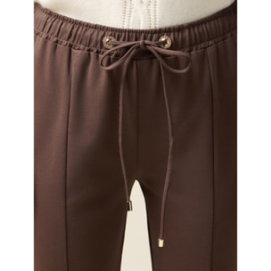 Oltre - Pantalones jogger de punto milano - Marrón