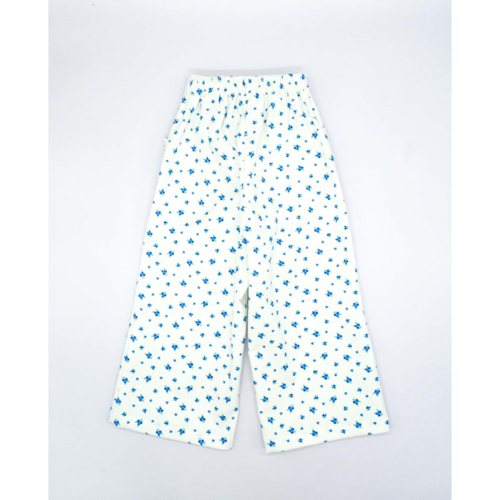 PANTALÓN FLOR AZUL Y BLANCO