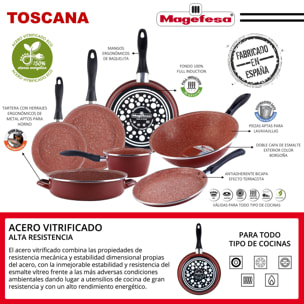 Magefesa colección Toscana sartén 32 en acero esmaltado vitrificado, apto inducción y lavavajillas