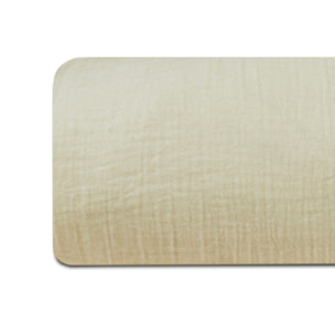 Drap-housse gaze de coton sable - LOUISE