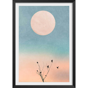 Affiche paysage Douceur de vivre Affiche + cadre en bois - Noir