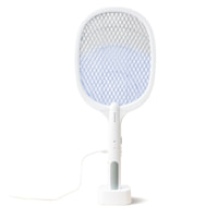 Racchetta elettrica per insetti ricaricabile con luce UV 2 in 1 Elecfly - bianco