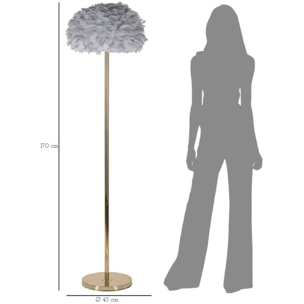 LAMPADA DA TERRA FEATHERS SLIM GRIGIA CM Ø 43X170