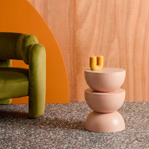 Table d'appoint, bout de canapé, table de chevet métal Ø32 x H46,5cm COUMBA