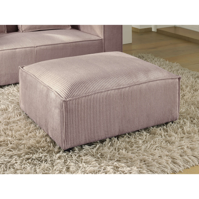 Stella - pouf en velours côtelé - style contemporain - Rose