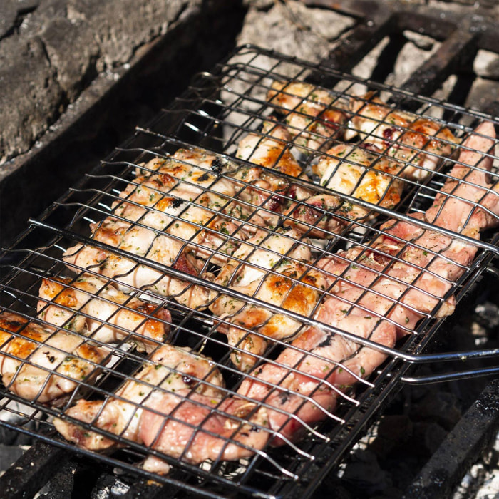 Well home parilla bbq cuadrada con revestimiento antiadherente 56x31cm