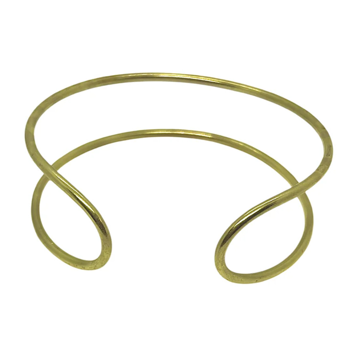 Brazalete doble aro en latón dorado multiposición ajustbale