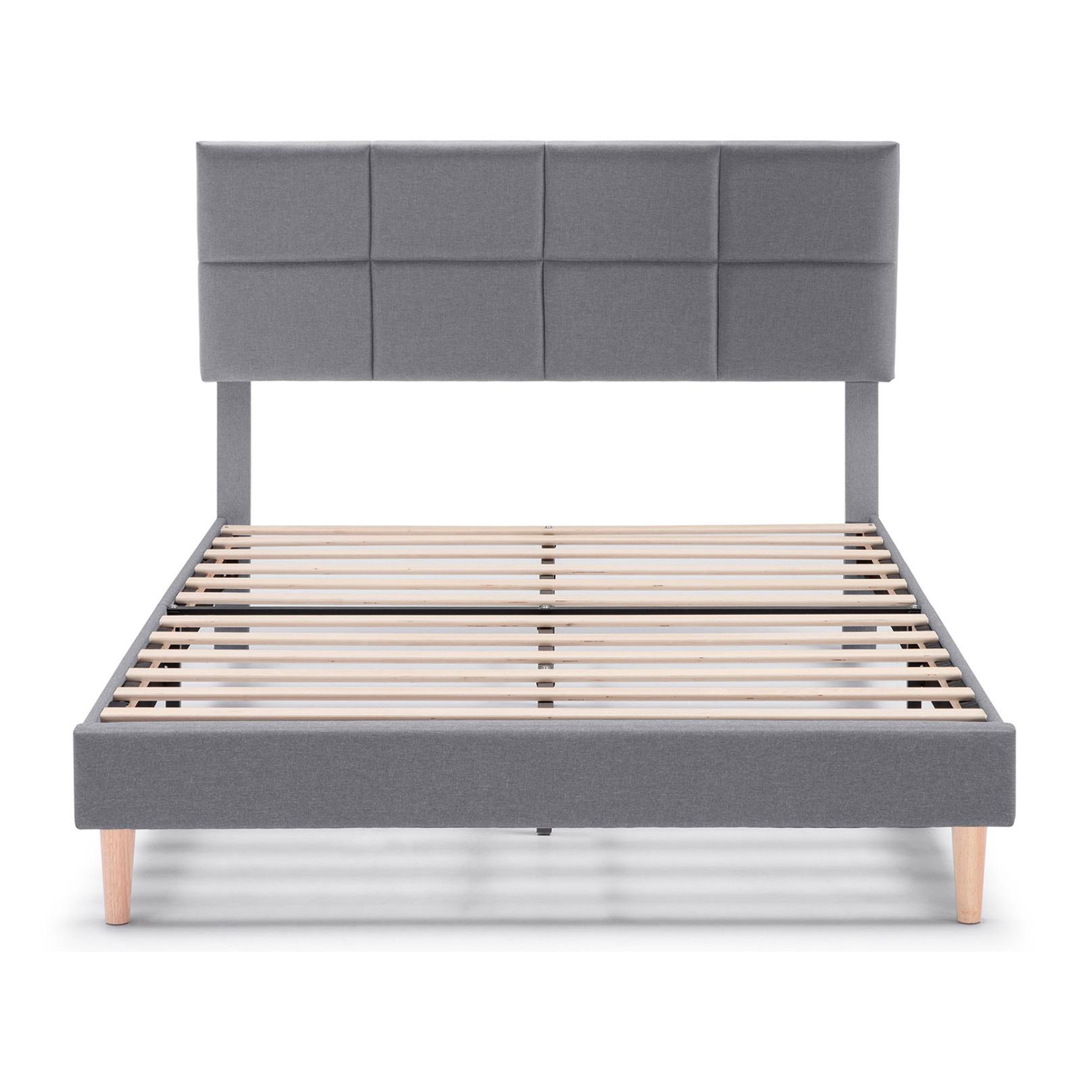 Estructura de cama tapizada Silvi de 30 cm Gris Oscuro