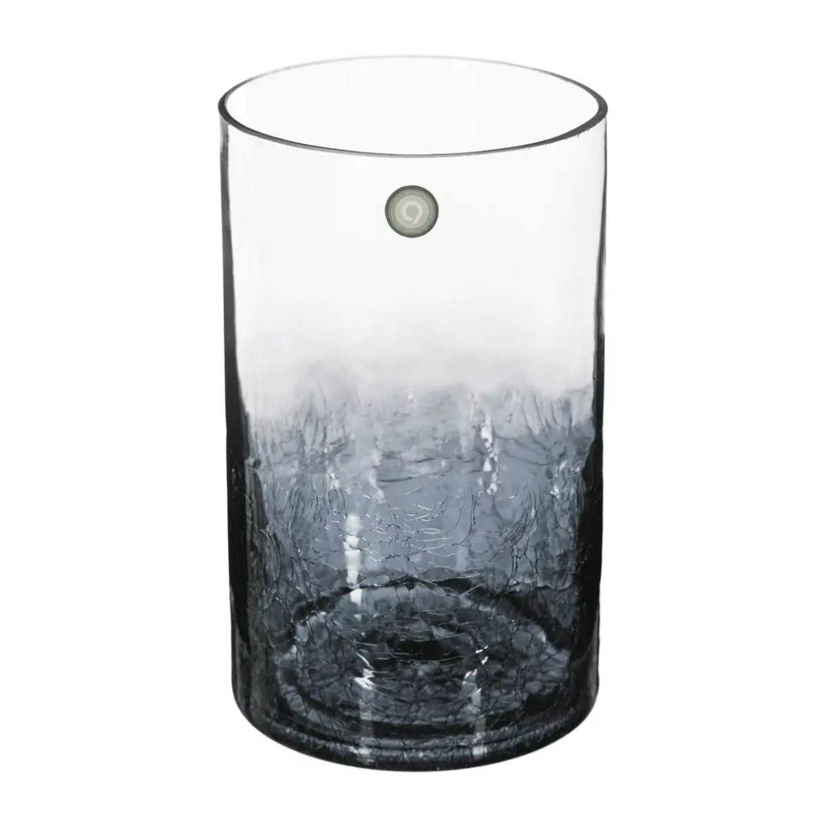 Vase cylindre verre craquelé H20cm
