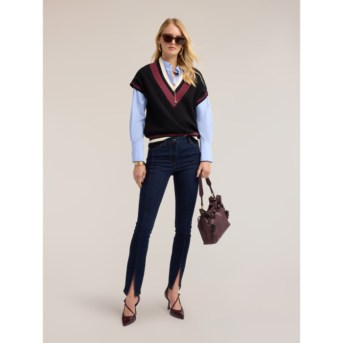 Motivi - Jeans skinny con spacco sul fondo gamba - Blu