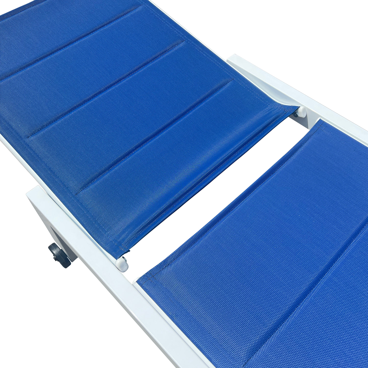 Lot de 2 bains de soleil BARBADOS en textilène bleu - aluminium blanc