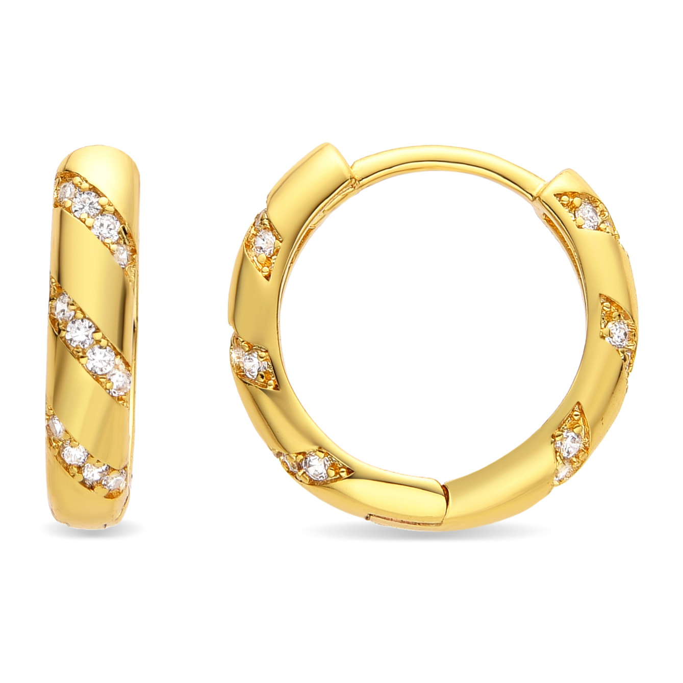 Pendientes con Circonita Brillante acabado oro 18K