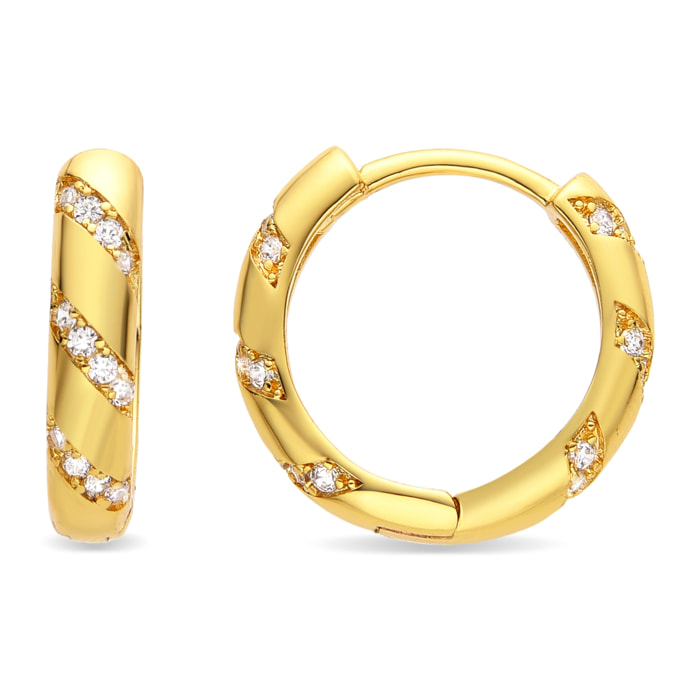 Pendientes con Circonita Brillante acabado oro 18K