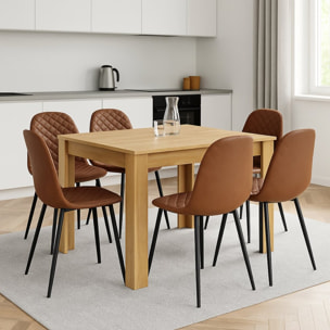 Tavolo rettangolare estendibile rovere naturale 140-190x90x77 cm - Harper