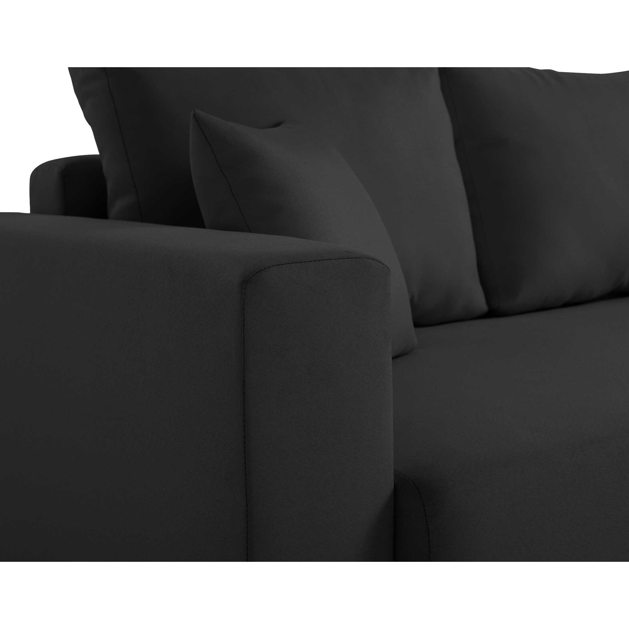 Regala - canapé 3 places - convertible avec coffre - en tissu - Noir
