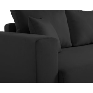 Regala - canapé 3 places - convertible avec coffre - en tissu - Noir