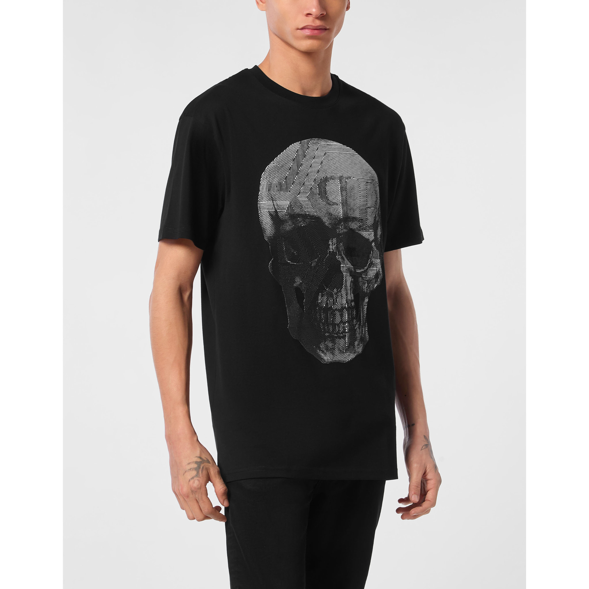 PHILIPP PLEIN Camiseta de cuello redondo y manga corta SKULL