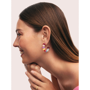 Pendientes Color Stones Acero Baño Oro