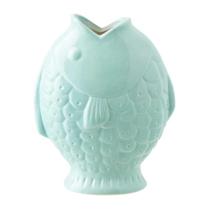 J-Line Vase Poisson Large - grès - turquoise