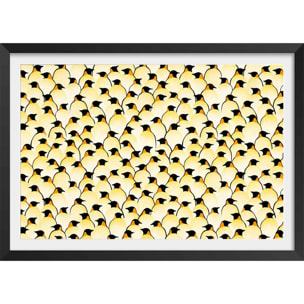 Affiche enfant pingouins  Affiche + cadre en bois - Noir