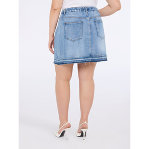 Fiorella Rubino - Minifalda vaquera con efecto desgastado - Light - blue