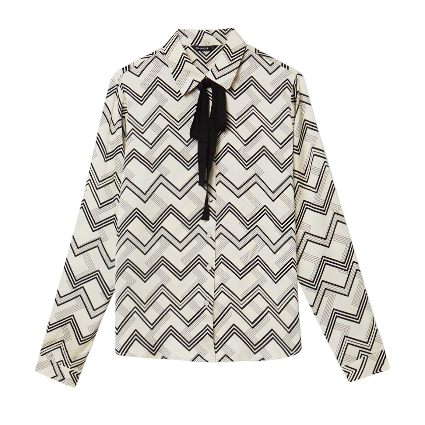 Camicia fantasia chevron con cravattino