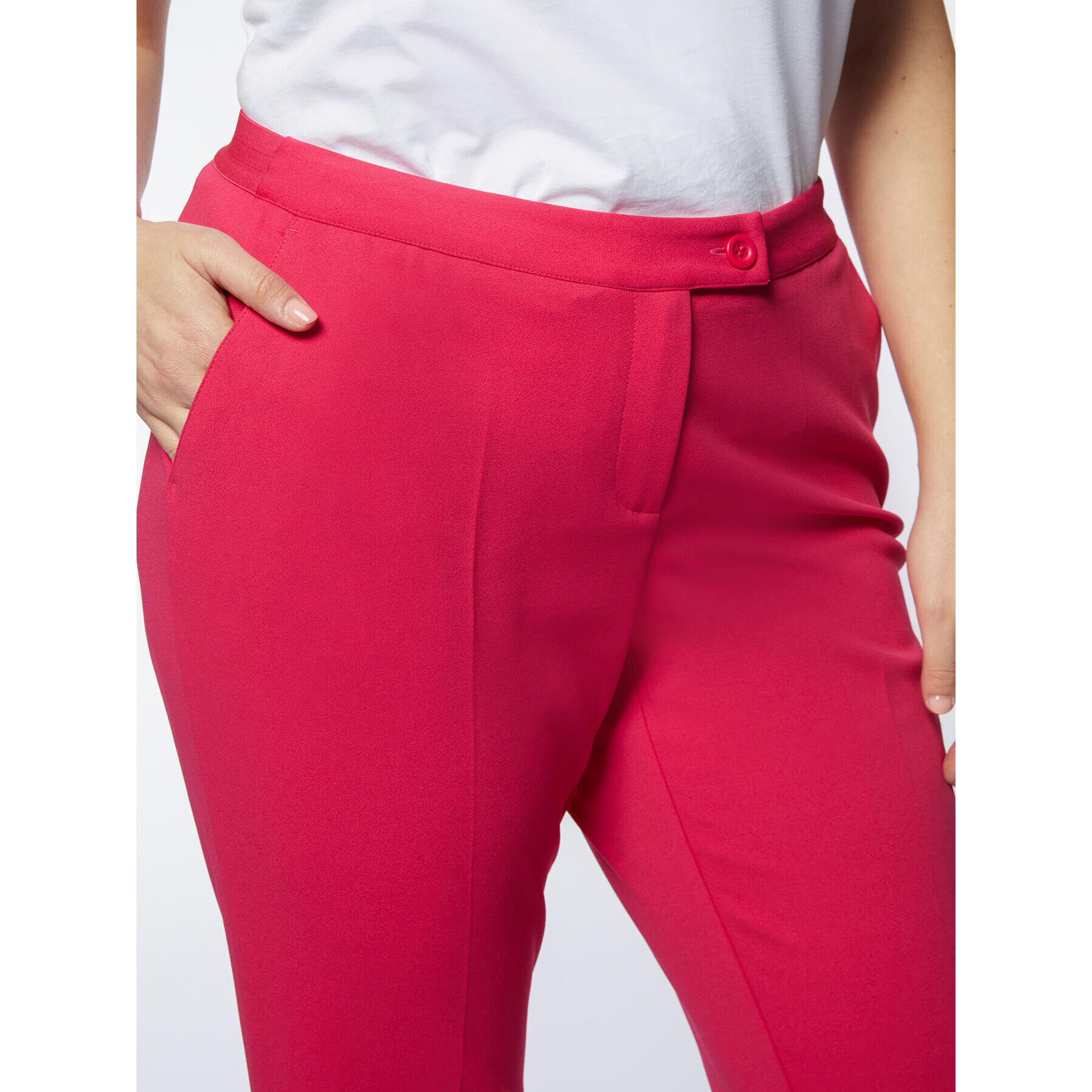 Fiorella Rubino - Pantalones rectos con aberturas en la parte inferior - Fuchsia