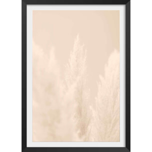 Affiche  scandi  de roseaux Affiche + cadre en bois - Noir