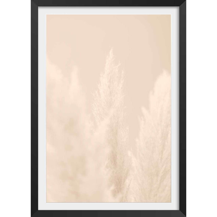 Affiche  scandi  de roseaux Affiche + cadre en bois - Noir