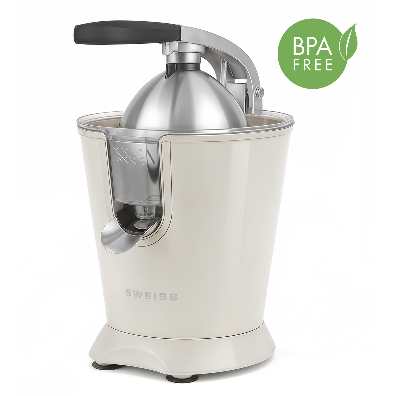 Exprimidor eléctrico ZEST8, SWEISS, Vertedor antigoteo
