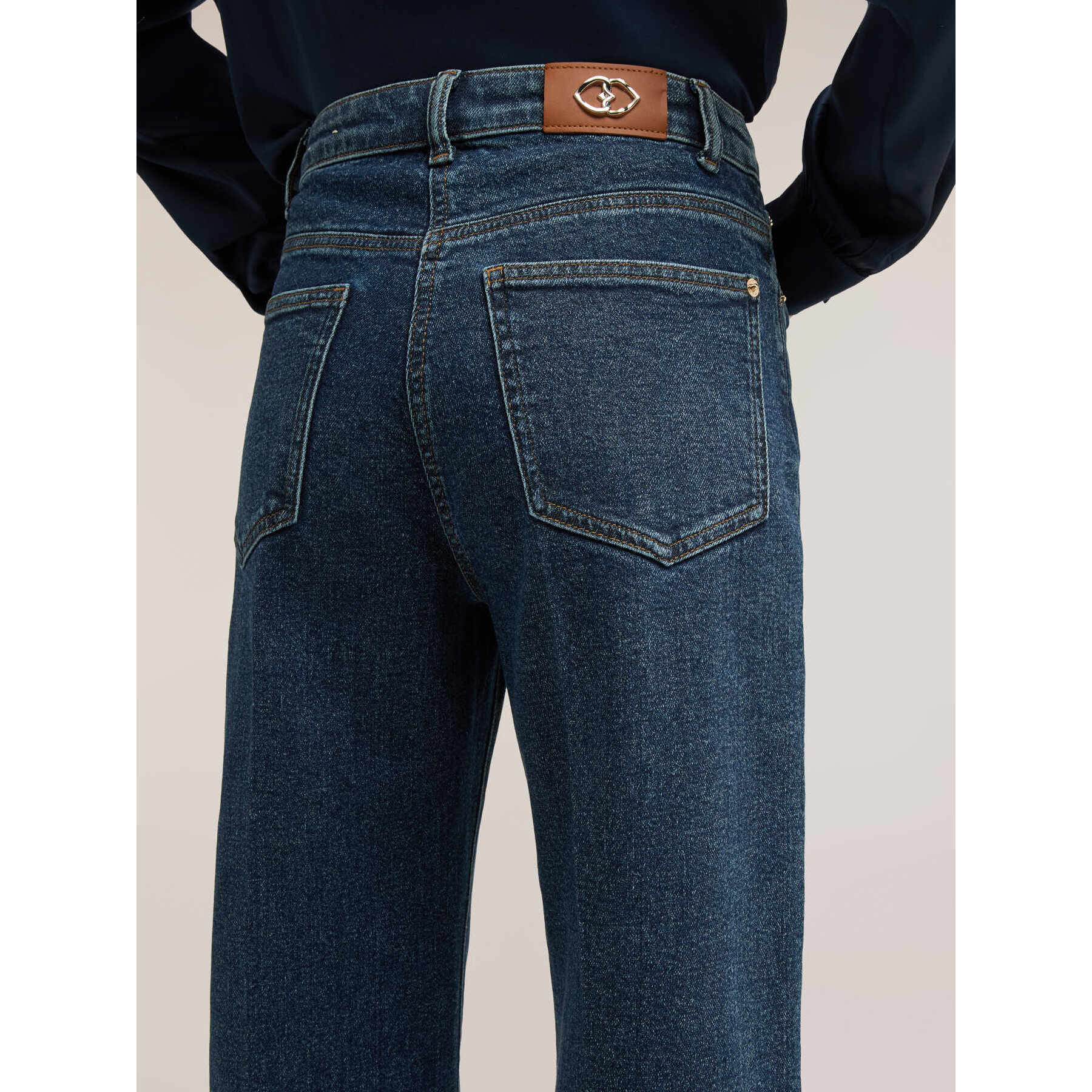 Motivi - Jeans palazzo a vita alta - Blu