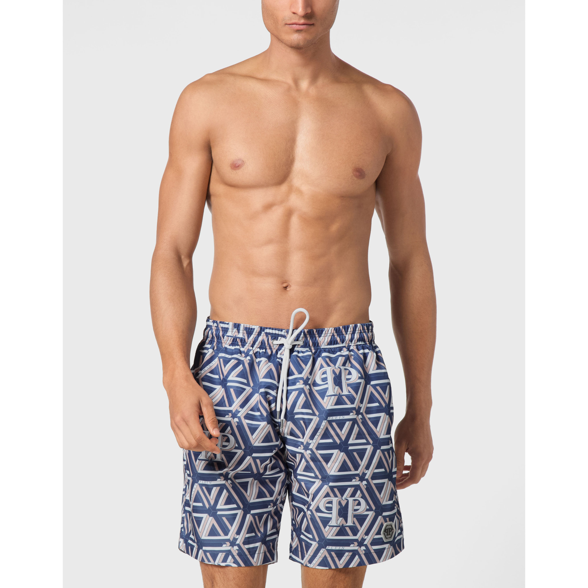 PHILIPP PLEIN Swim Trunks HEXAGON MONOGRAM