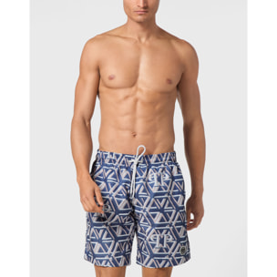 PHILIPP PLEIN Swim Trunks HEXAGON MONOGRAM