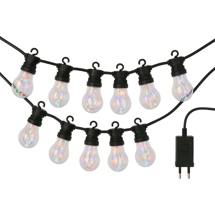 Guirnalda de luces multicolor con temporizador y 10 bombillas led tipo a60