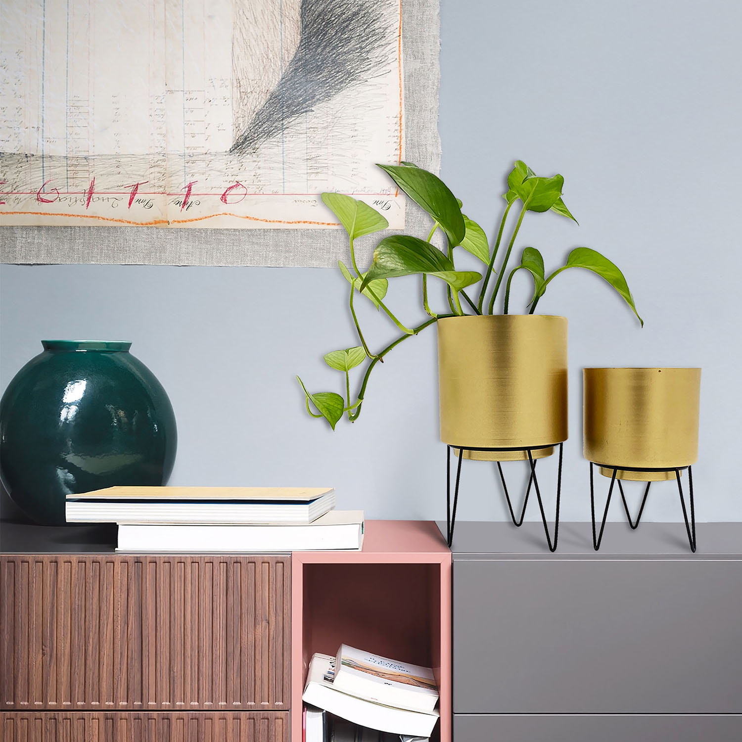 Pot De Fleur Pied Filaire X2