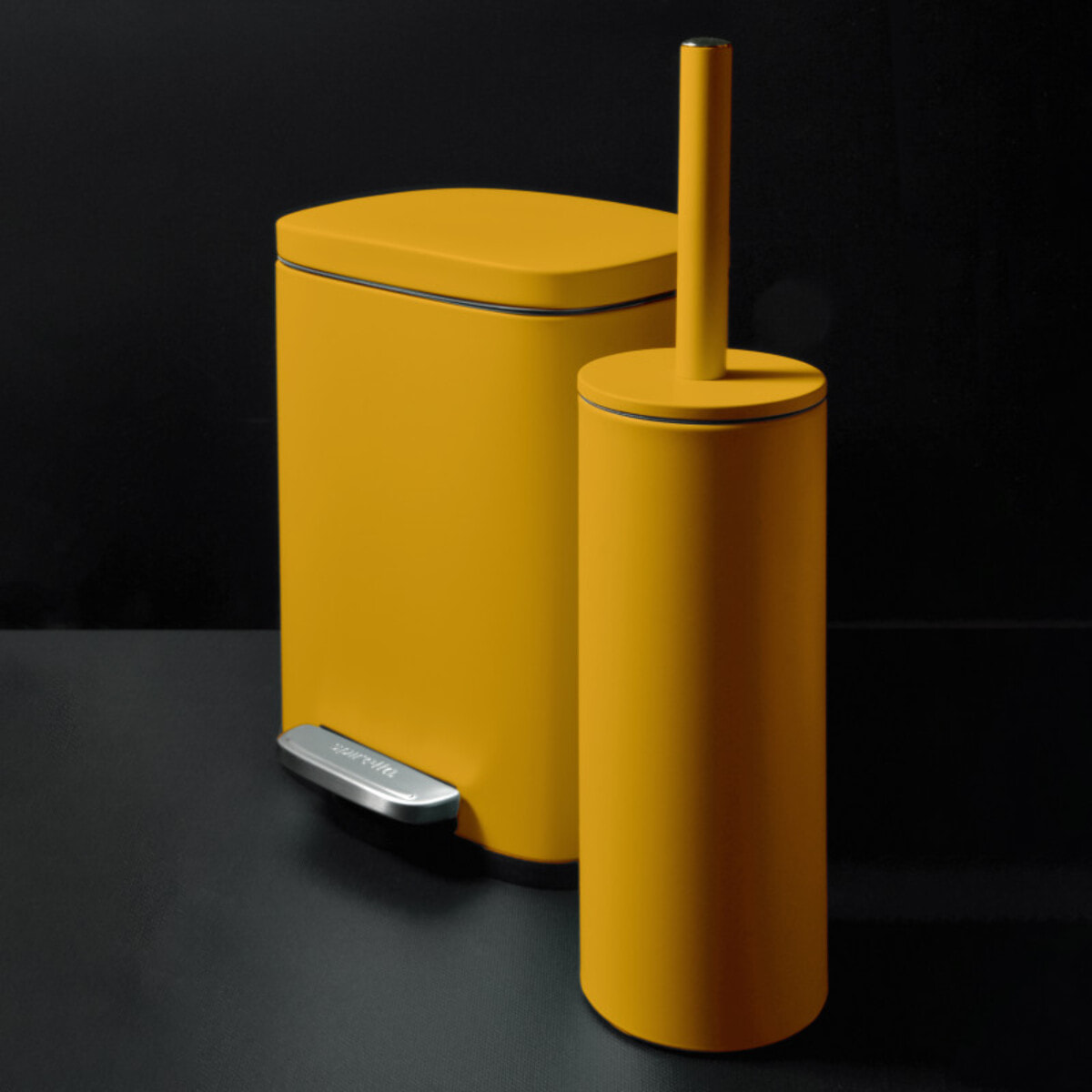 Set Poubelle à  pédale 5L & Brosse Wc AKIRA Safran mat Spirella