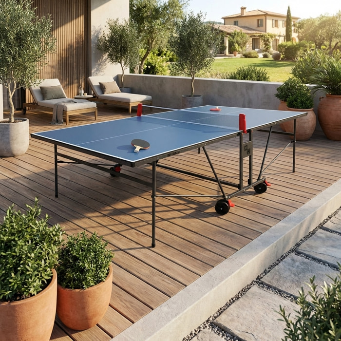 Table de ping pong intérieure premium avec 2 raquettes et 3 balles TABLE DE PING PONG INTÉRIEURE