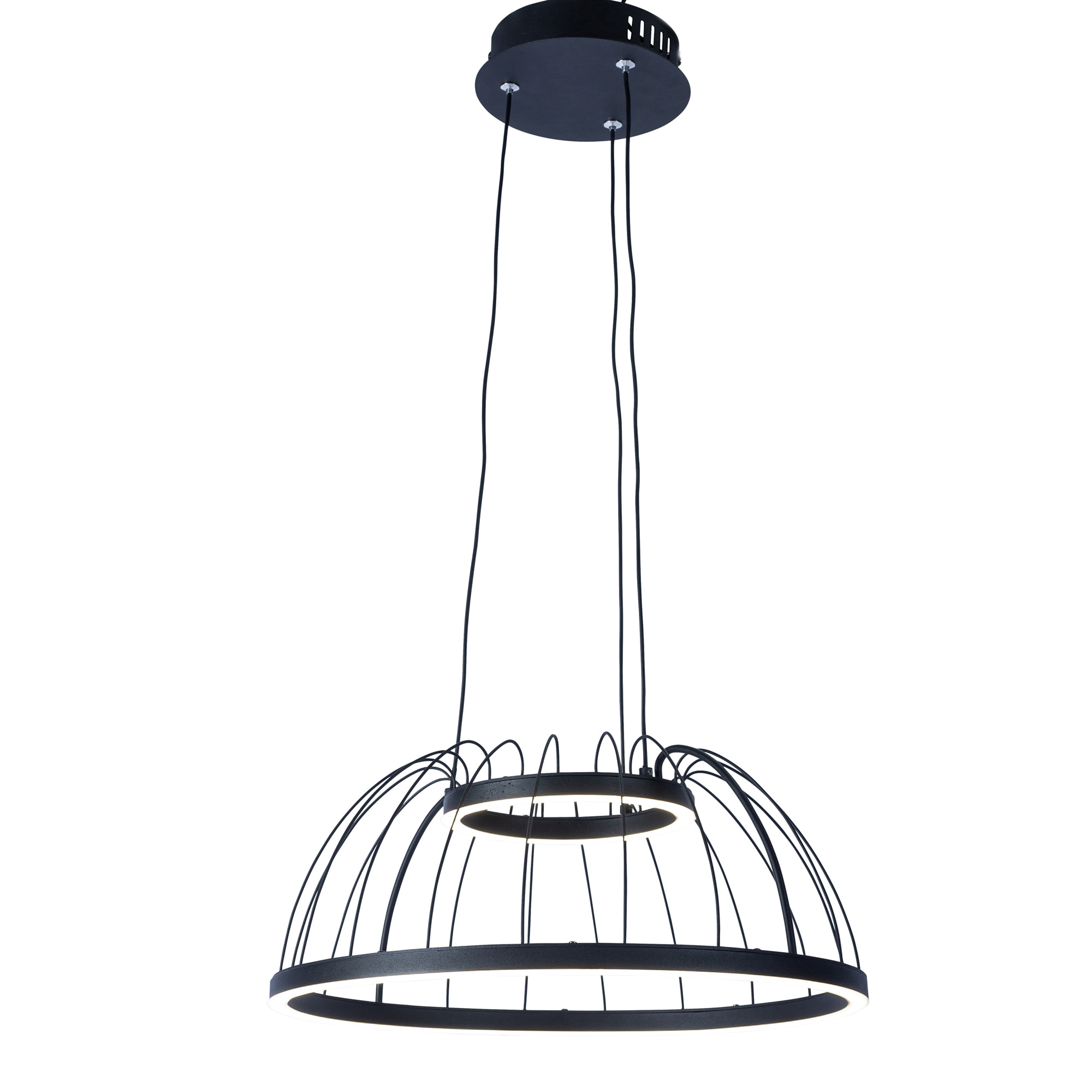 Forlight Colgante Cercle LED 24W Blanco Neutro - 4000K Negro para Interior de Techo en Comedor, Salón, Cocina