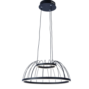 Forlight Colgante Cercle LED 24W Blanco Neutro - 4000K Negro para Interior de Techo en Comedor, Salón, Cocina