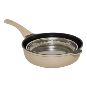 Sauteuse Aluro aluminium beige D28cm