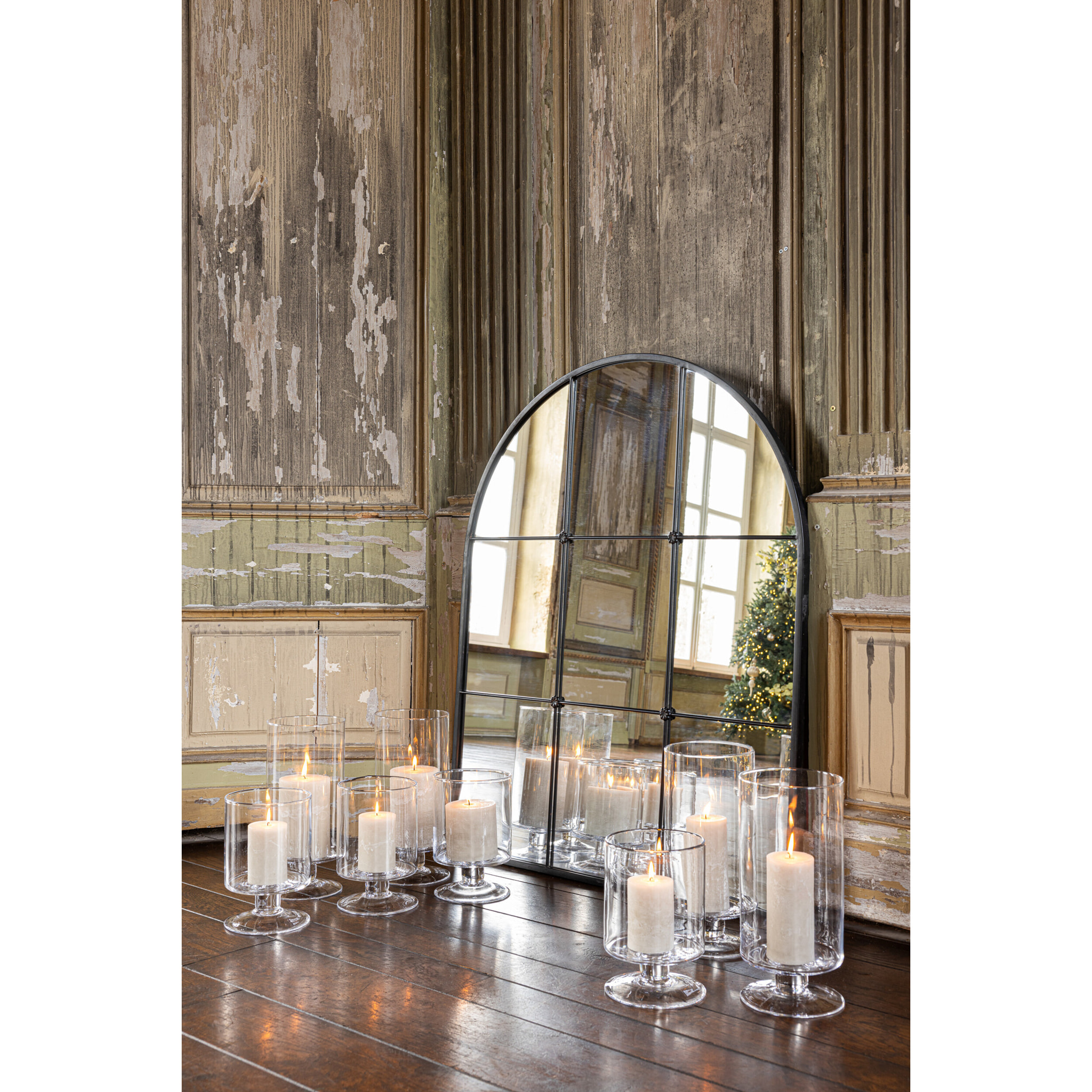 J-Line photophore Sur Pied Rond - verre - transparent - large
