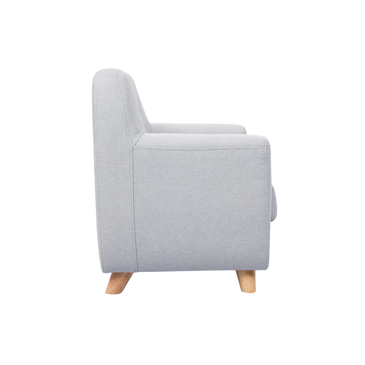 Fauteuil enfant scandinave en tissu gris clair et bois clair NORKID