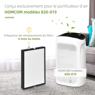 HOMCOM Filtre pour purificateur d'air réf. 823-019 - filtre 3 en 1 avec filtre à charbon actif, filtre HEPA - blanc noir