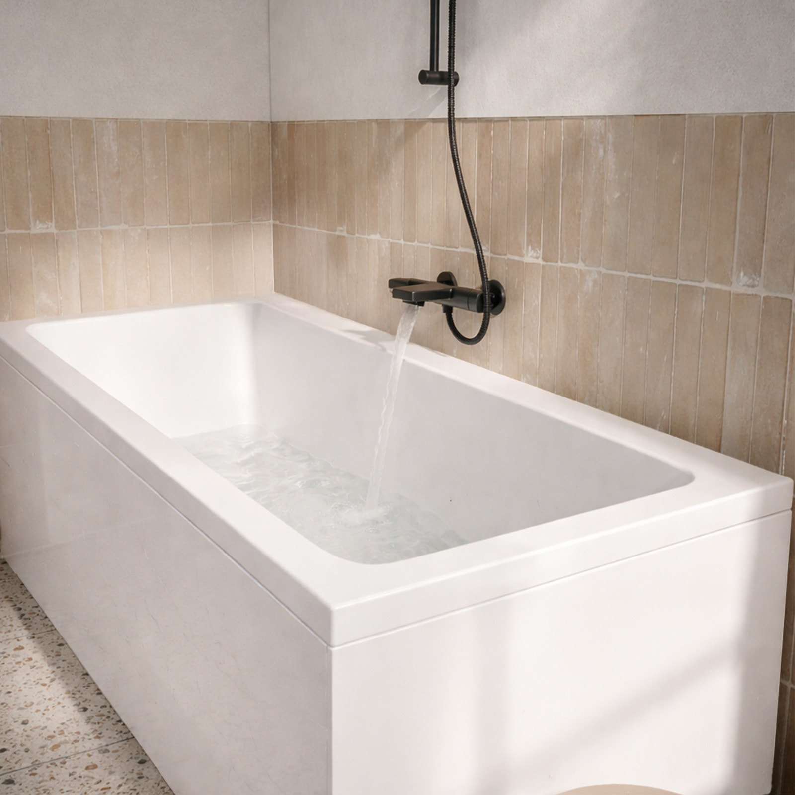 Tablier de Baignoire Blanc Brillant 80x50x2.5 cm - Acrylique et ABS