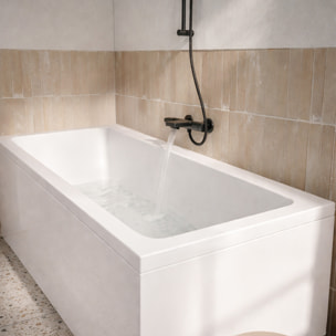 Tablier de Baignoire Blanc Brillant 80x50x2.5 cm - Acrylique et ABS