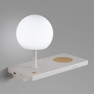 NIKO PC Lampe applique droite blanche diffuseur PC