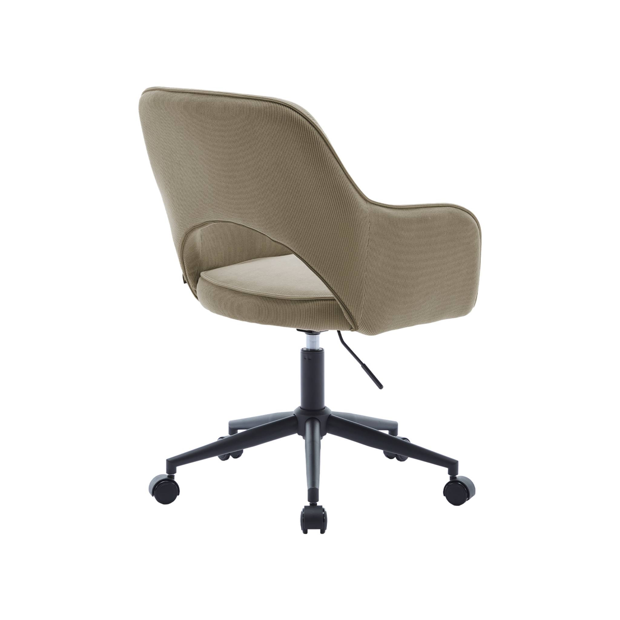 Chaise de bureau à roulettes velours côtelé beige L 60 x P 62 x H 89 / 99cm