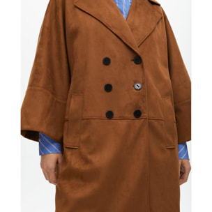 Cappotto oversize in camoscio